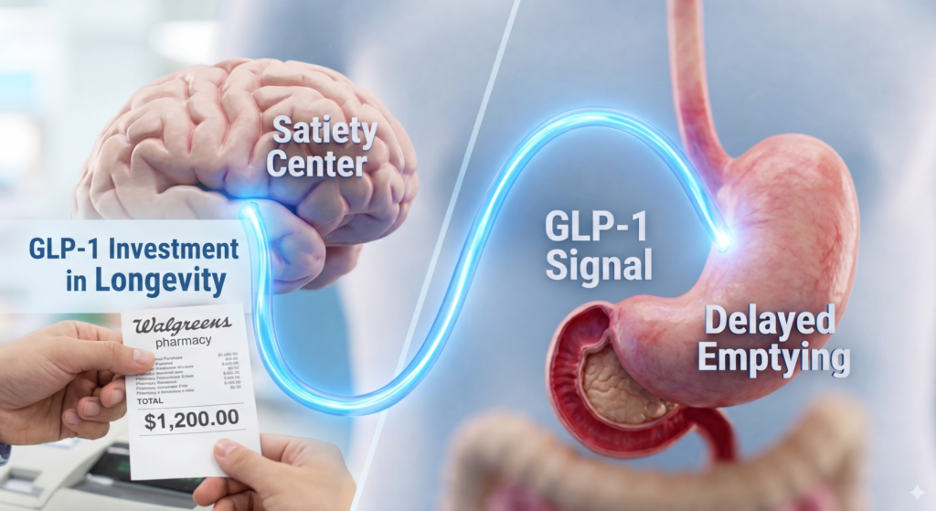 Comparison of the high cost of GLP-1 medications versus the nutritional investments needed for long-term health.