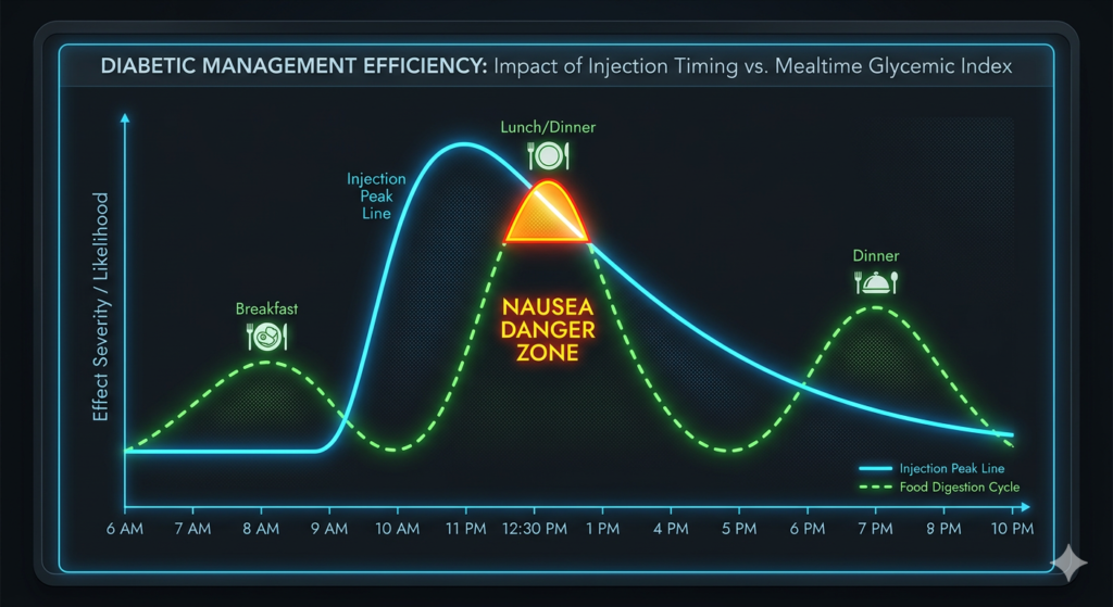 Data visualization of Victoza liraglutide blood concentration levels over 24 hours.